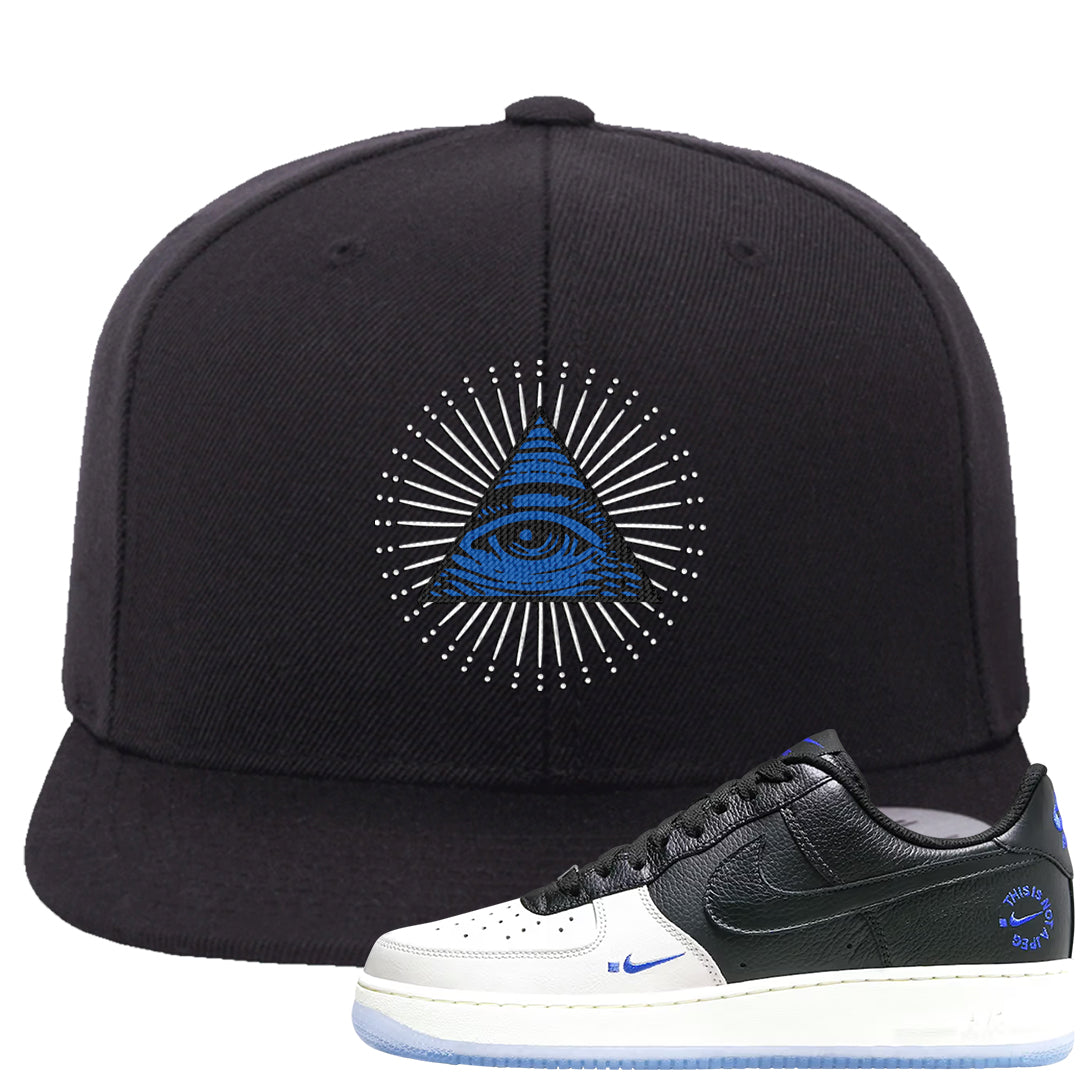 Tinaj Low AF 1s Snapback Hat | All Seeing Eye, Black