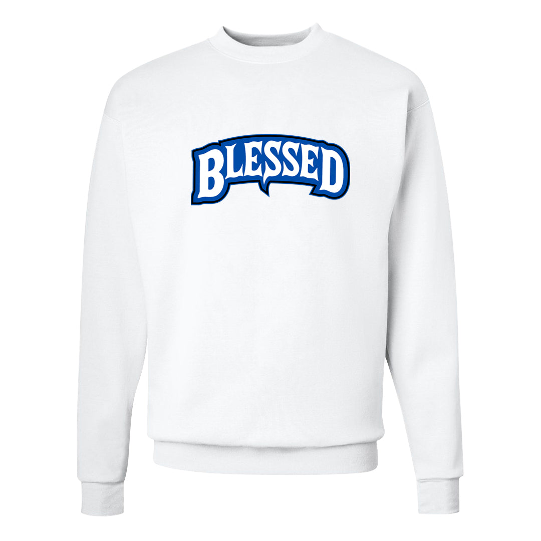 Tinaj Low AF 1s Crewneck Sweatshirt | Blessed Arch, White