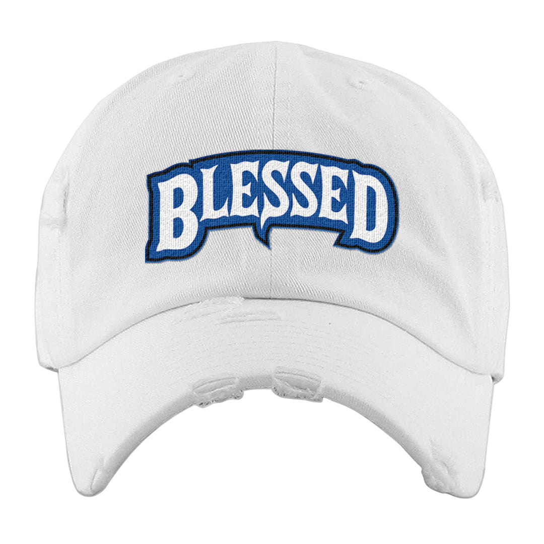 Tinaj Low AF 1s Distressed Dad Hat | Blessed Arch, White