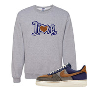 Tweed Low AF 1s Crewneck Sweatshirt | 1 Love, Ash