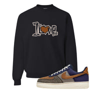 Tweed Low AF 1s Crewneck Sweatshirt | 1 Love, Black