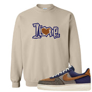 Tweed Low AF 1s Crewneck Sweatshirt | 1 Love, Sand