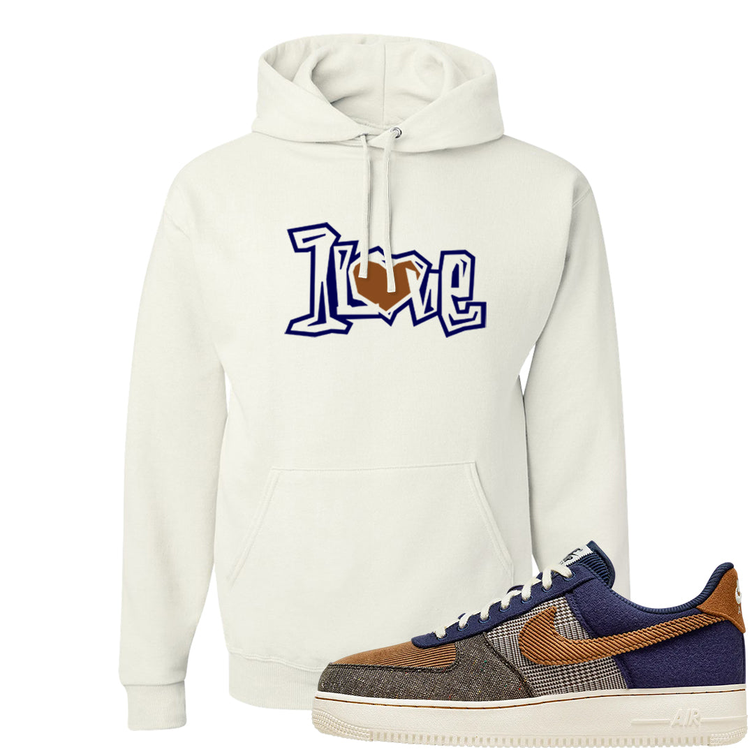 Tweed Low AF 1s Hoodie | 1 Love, White