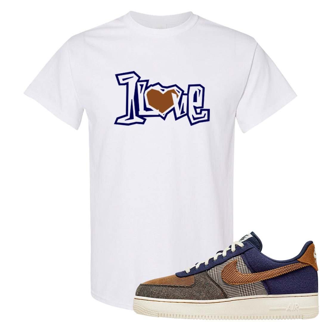 Tweed Low AF 1s T Shirt | 1 Love, White