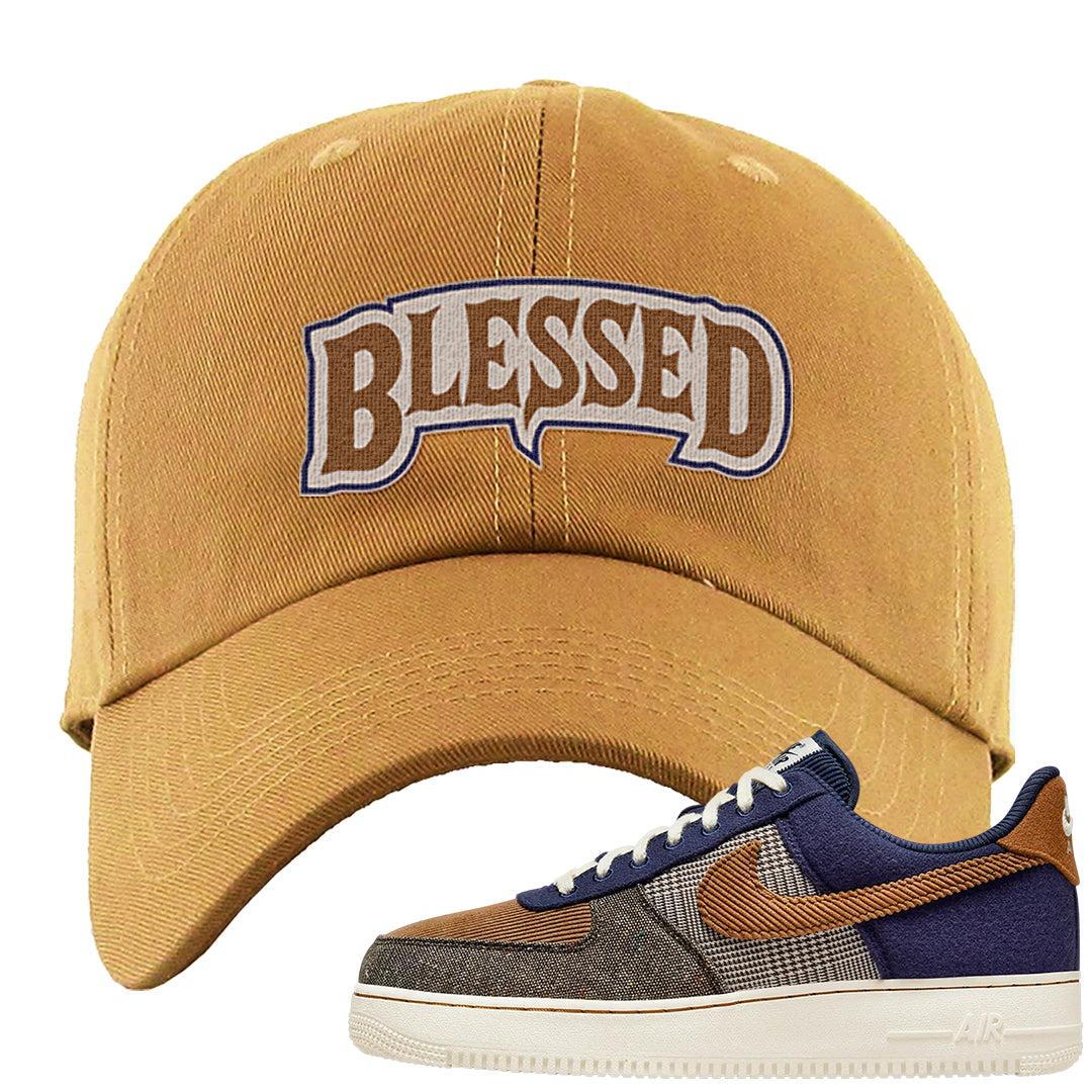 Tweed Low AF 1s Dad Hat | Blessed Arch, Timberland