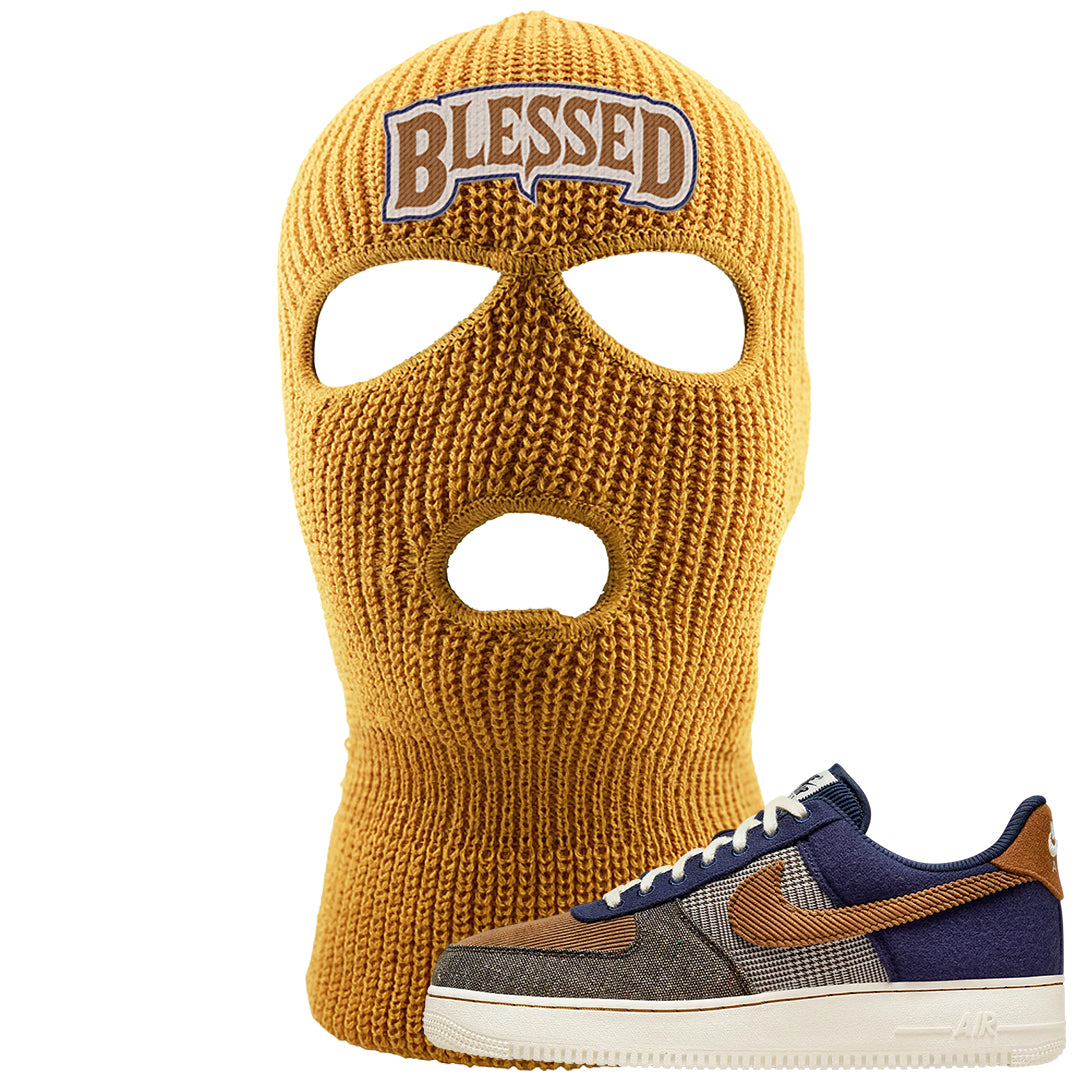 Tweed Low AF 1s Ski Mask | Blessed Arch, Timberland