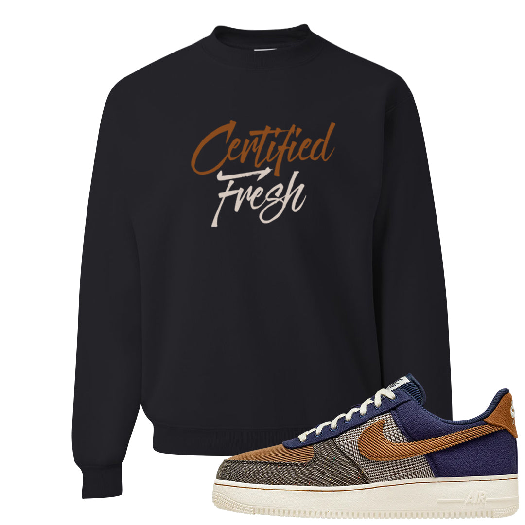 Tweed Low AF 1s Crewneck Sweatshirt | Certified Fresh, Black
