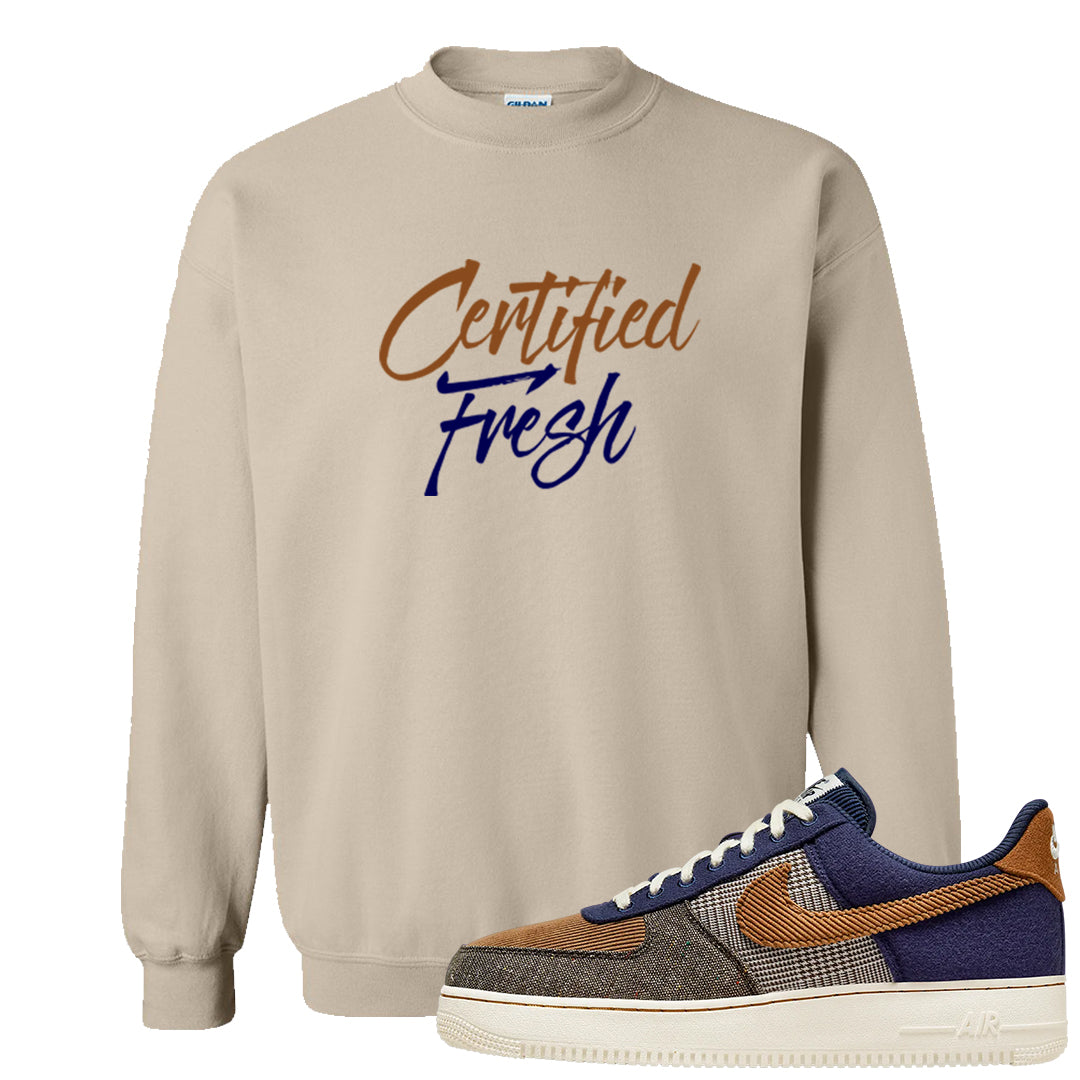 Tweed Low AF 1s Crewneck Sweatshirt | Certified Fresh, Sand