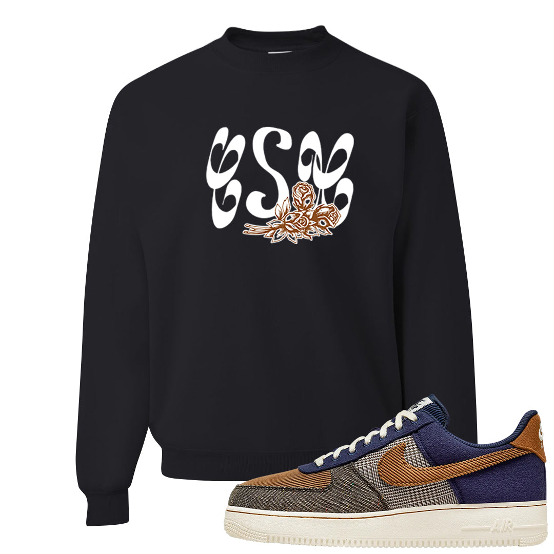 Tweed Low AF 1s Crewneck Sweatshirt | Certified Sneakerhead, Black
