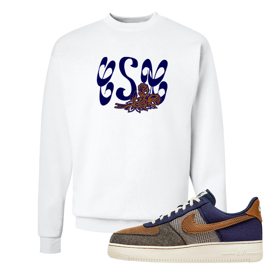 Tweed Low AF 1s Crewneck Sweatshirt | Certified Sneakerhead, White