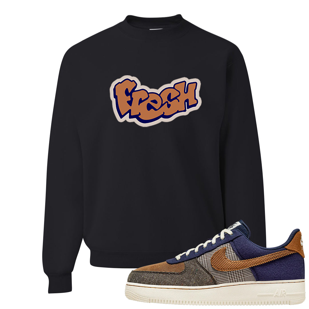 Tweed Low AF 1s Crewneck Sweatshirt | Fresh, Black