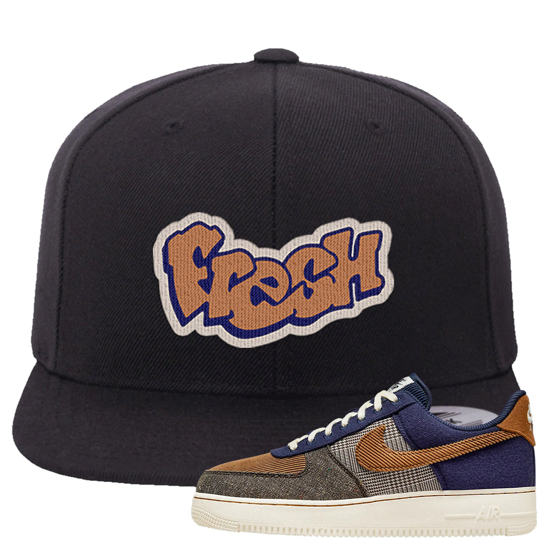 Tweed Low AF 1s Snapback Hat | Fresh, Black