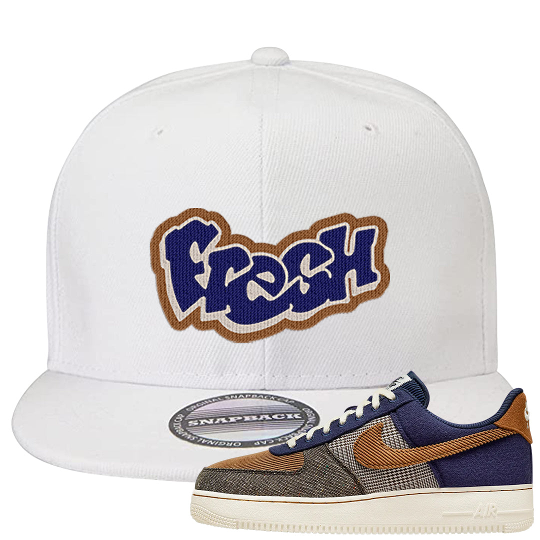 Tweed Low AF 1s Snapback Hat | Fresh, White