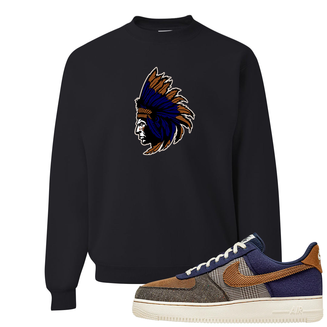 Tweed Low AF 1s Crewneck Sweatshirt | Indian Chief, Black