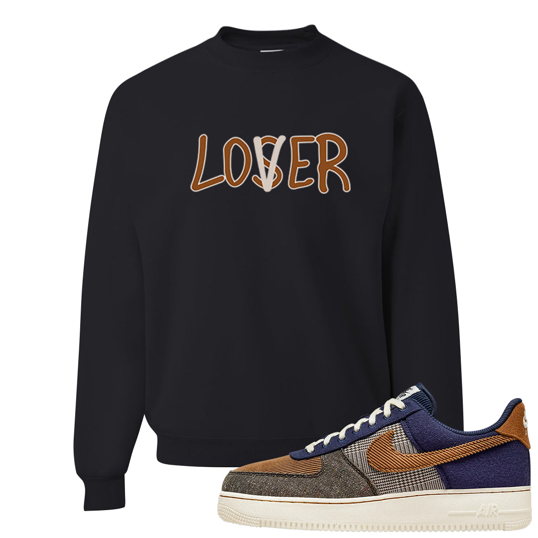 Tweed Low AF 1s Crewneck Sweatshirt | Lover, Black