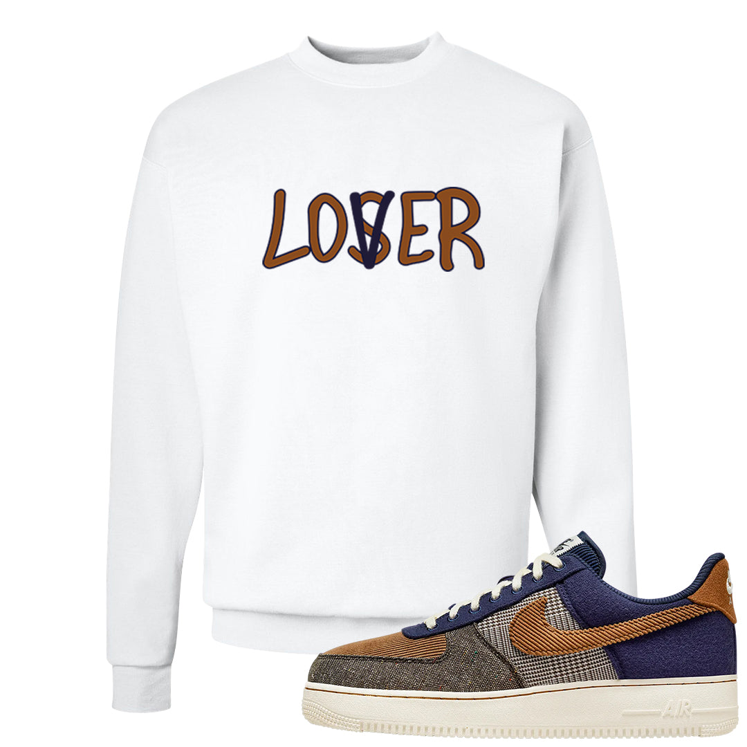 Tweed Low AF 1s Crewneck Sweatshirt | Lover, White