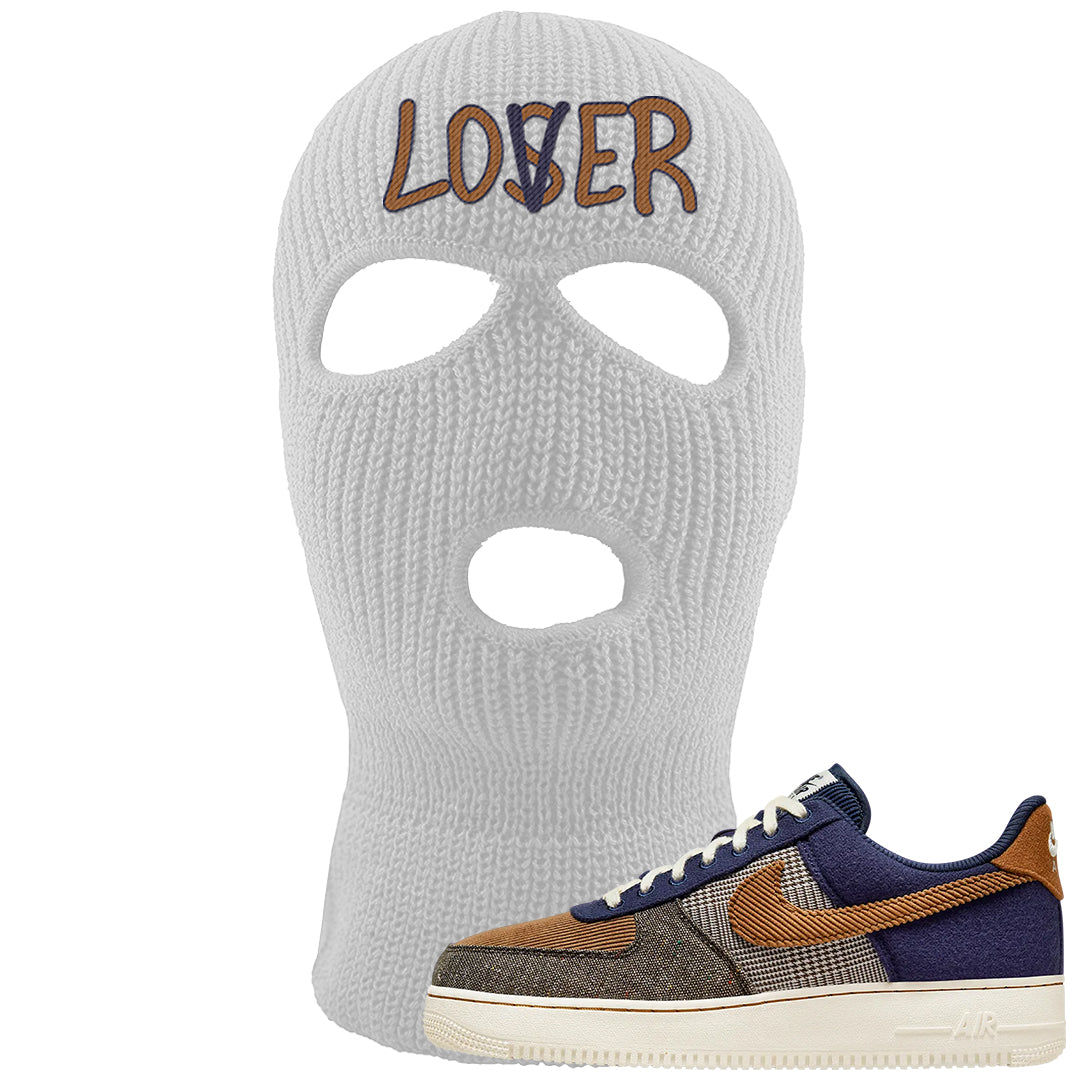 Tweed Low AF 1s Ski Mask | Lover, White
