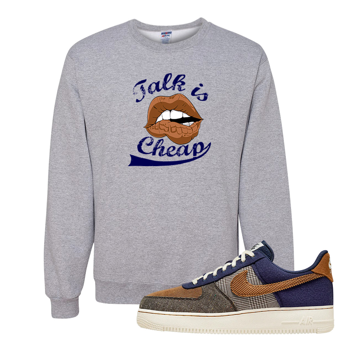 Tweed Low AF 1s Crewneck Sweatshirt | Talk Lips, Ash
