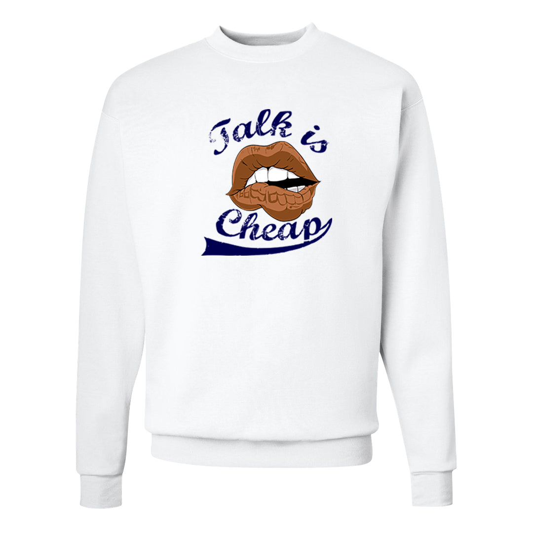 Tweed Low AF 1s Crewneck Sweatshirt | Talk Lips, White