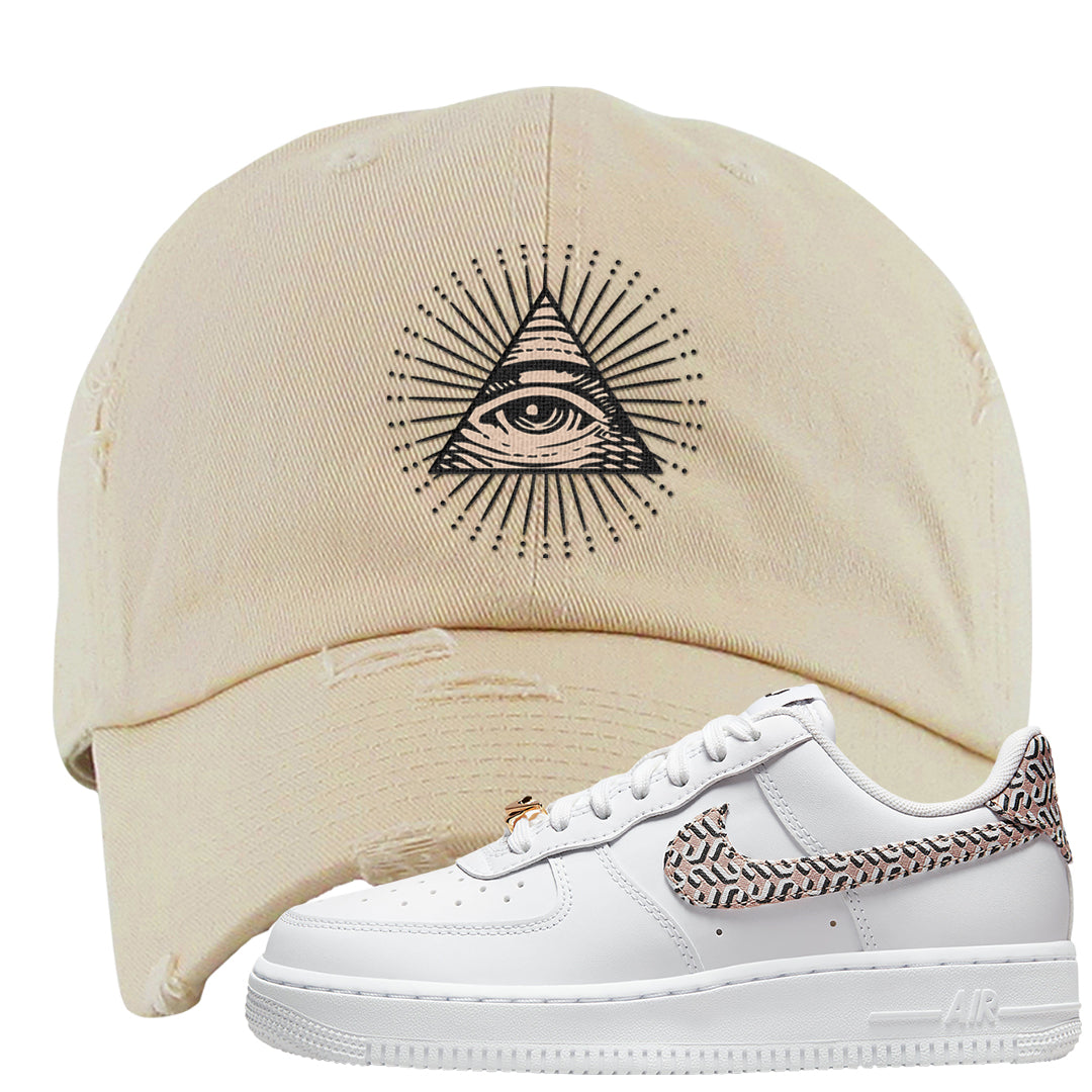 United In Victory Low 1s Distressed Dad Hat | All Seeing Eye, Ivory