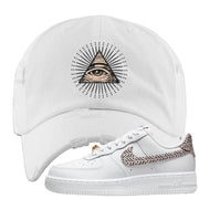 United In Victory Low 1s Distressed Dad Hat | All Seeing Eye, White