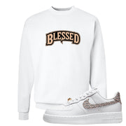 United In Victory Low 1s Crewneck Sweatshirt | Blessed Arch, White