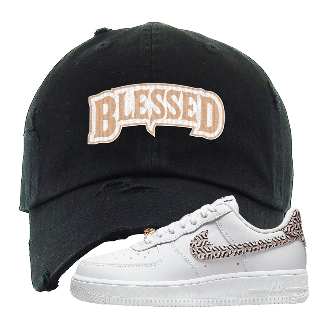 United In Victory Low 1s Distressed Dad Hat | Blessed Arch, Black