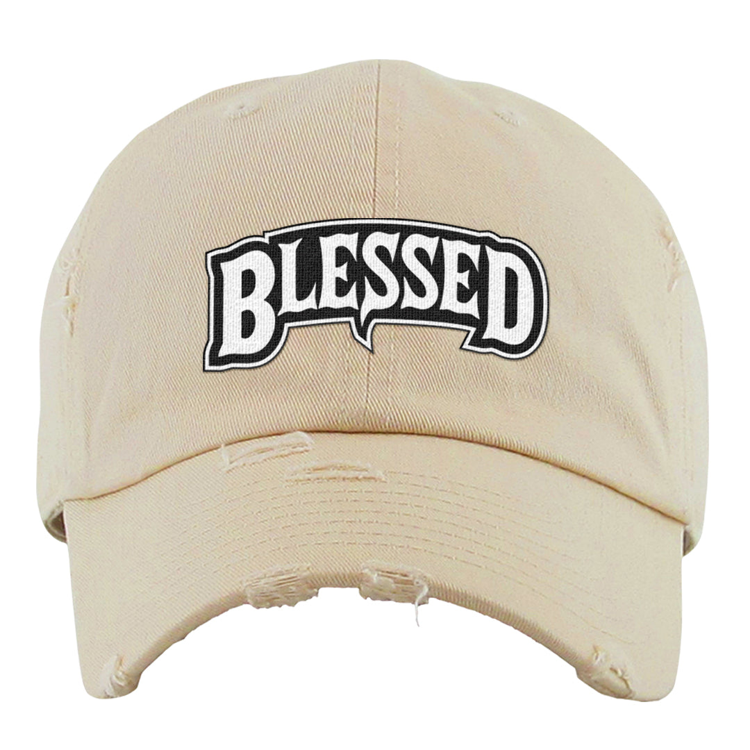 United In Victory Low 1s Distressed Dad Hat | Blessed Arch, Ivory