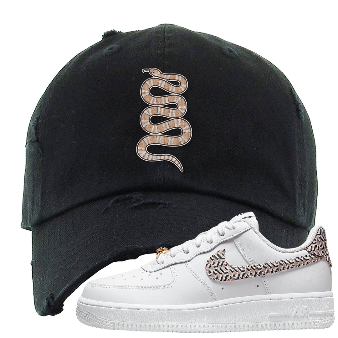 United In Victory Low 1s Distressed Dad Hat | Coiled Snake, Black