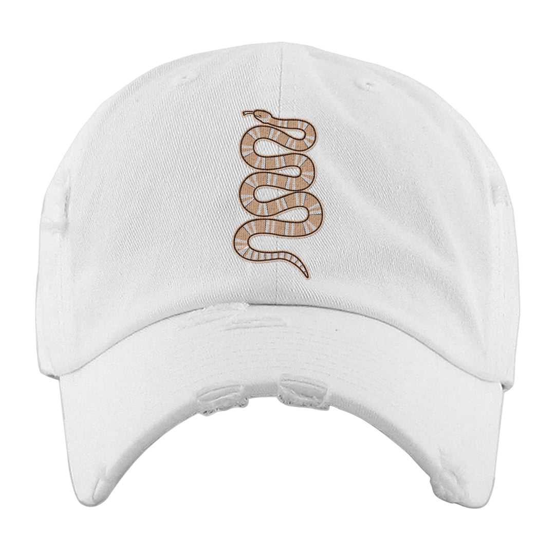 United In Victory Low 1s Distressed Dad Hat | Coiled Snake, White