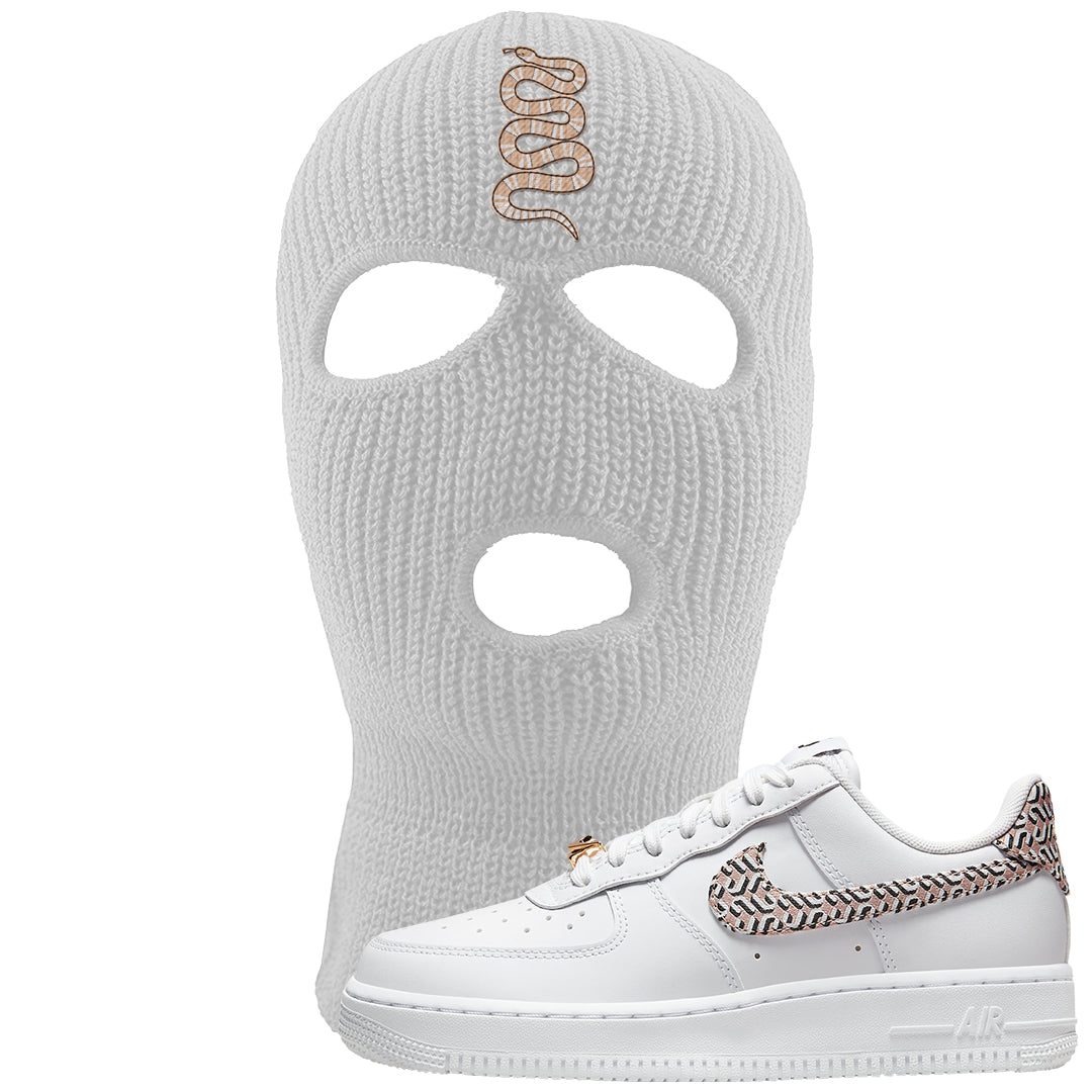 United In Victory Low 1s Ski Mask | Coiled Snake, White