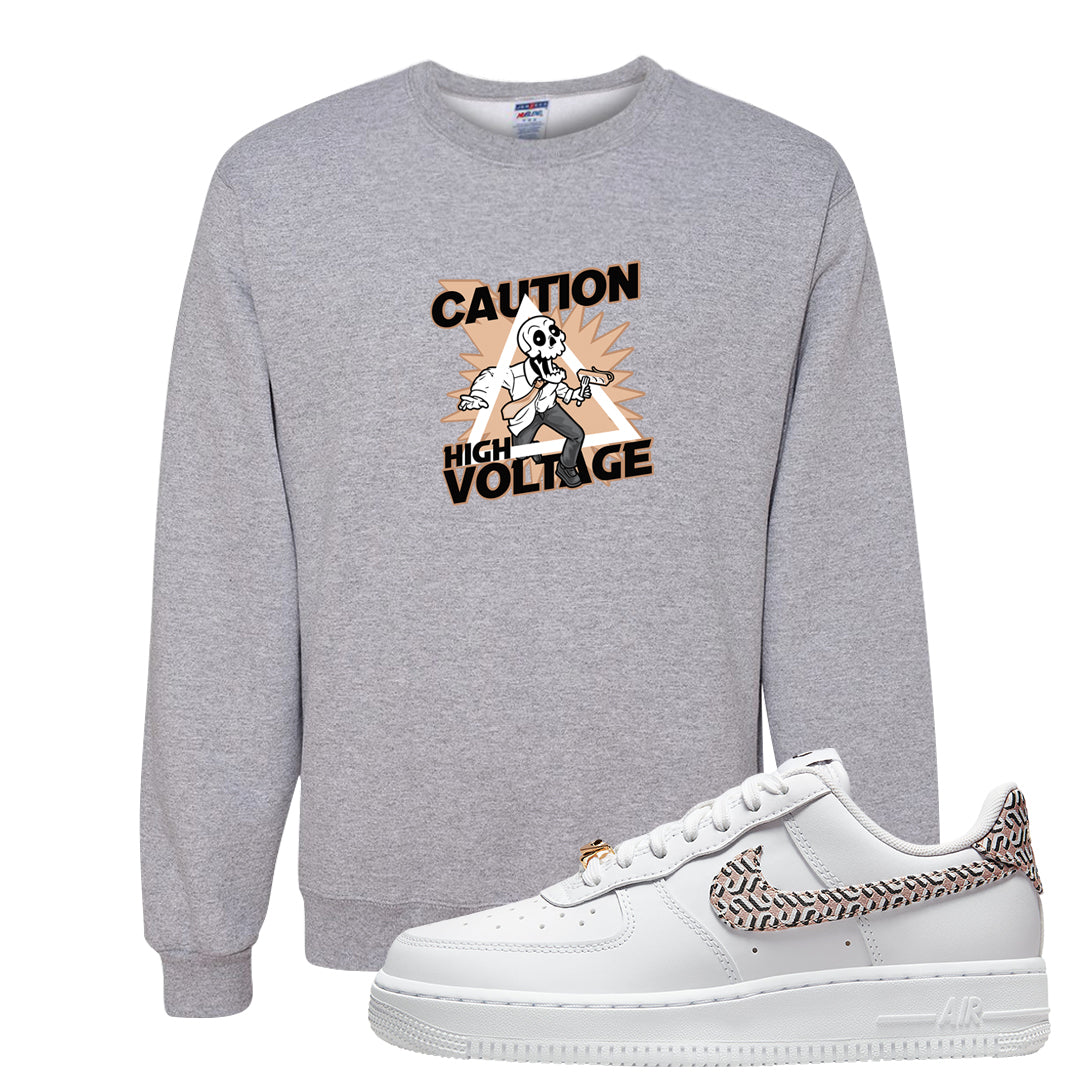 United In Victory Low 1s Crewneck Sweatshirt | Caution High Voltage, Ash