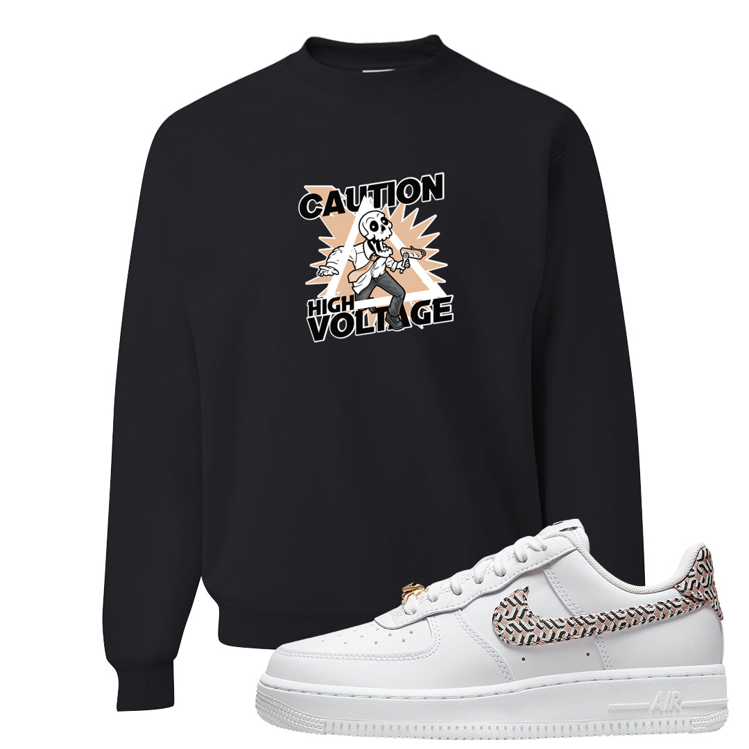 United In Victory Low 1s Crewneck Sweatshirt | Caution High Voltage, Black