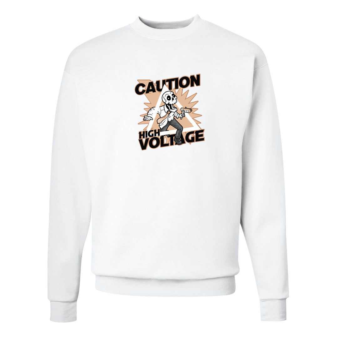 United In Victory Low 1s Crewneck Sweatshirt | Caution High Voltage, White