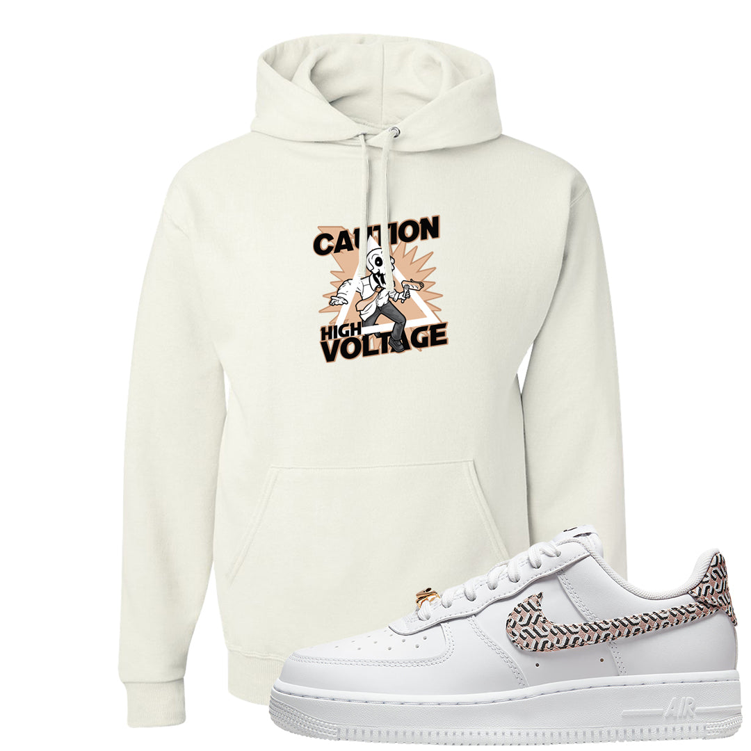 United In Victory Low 1s Hoodie | Caution High Voltage, White