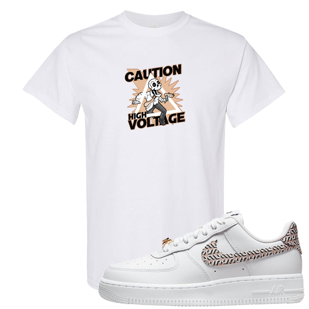 United In Victory Low 1s T Shirt | Caution High Voltage, White