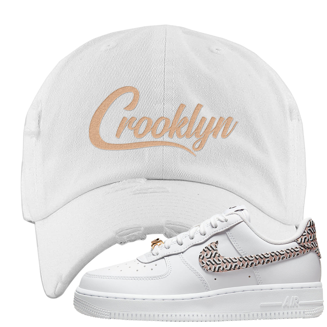 United In Victory Low 1s Distressed Dad Hat | Crooklyn, White