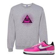 Las Vegas AF1s Crewneck Sweatshirt | All Seeing Eye, Ash