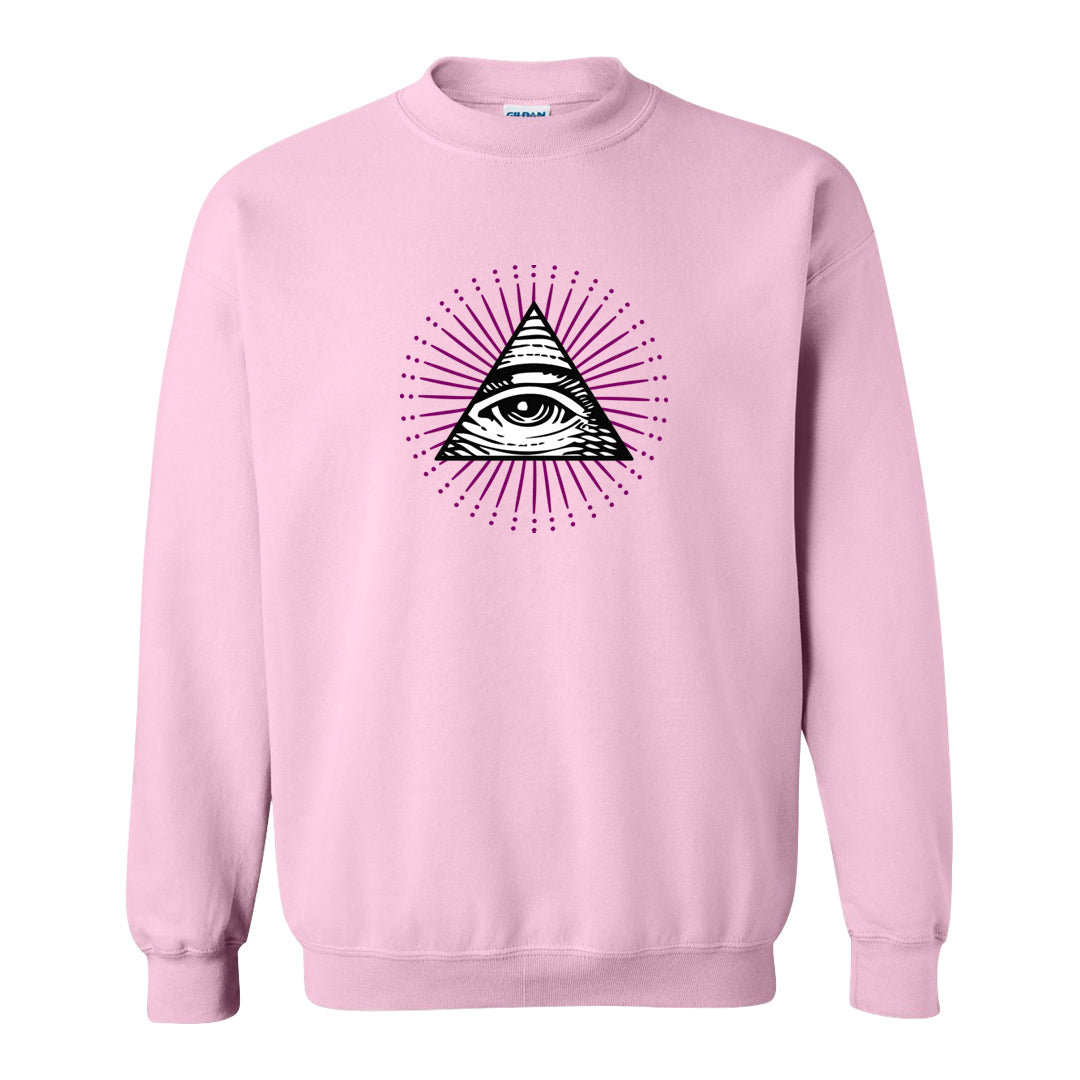 Las Vegas AF1s Crewneck Sweatshirt | All Seeing Eye, Light Pink
