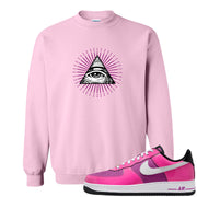 Las Vegas AF1s Crewneck Sweatshirt | All Seeing Eye, Light Pink