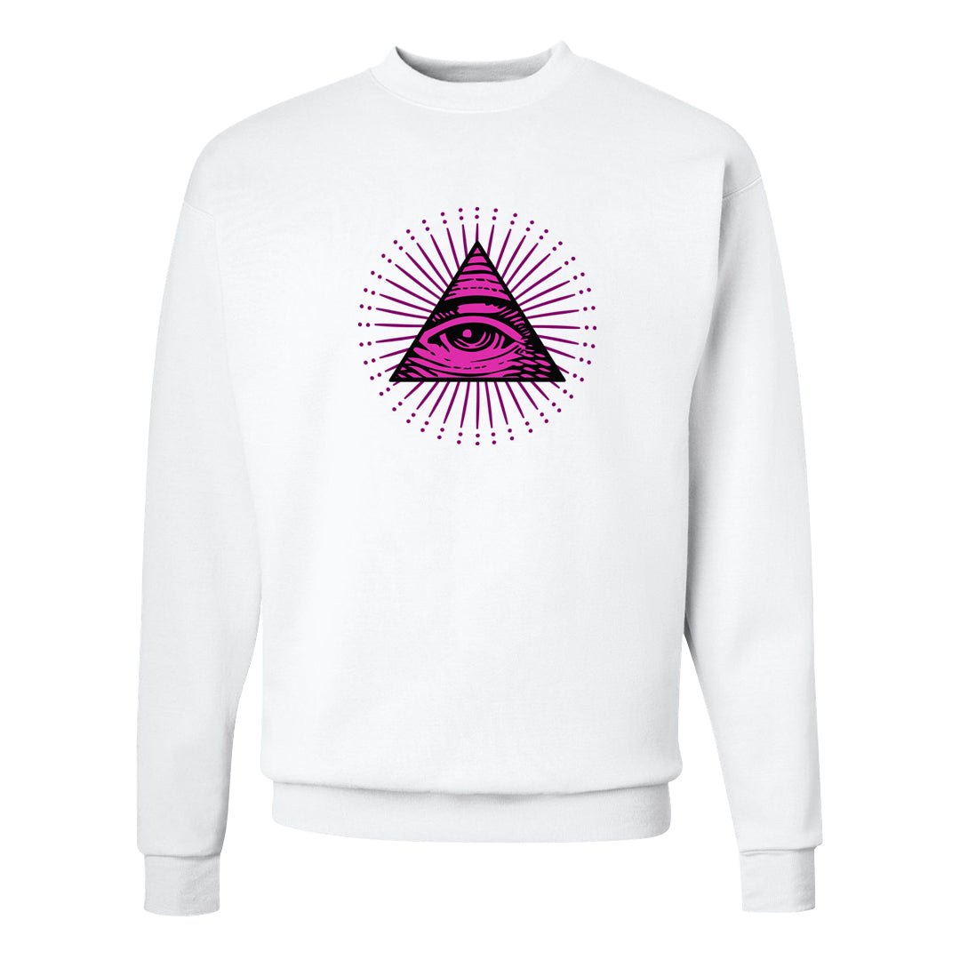 Las Vegas AF1s Crewneck Sweatshirt | All Seeing Eye, White