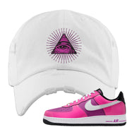 Las Vegas AF1s Distressed Dad Hat | All Seeing Eye, White