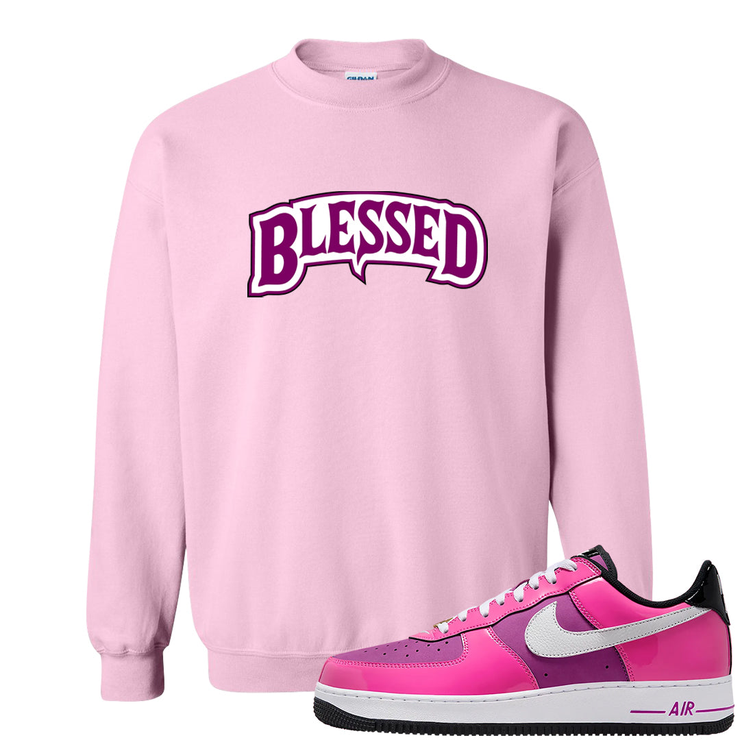 Las Vegas AF1s Crewneck Sweatshirt | Blessed Arch, Light Pink