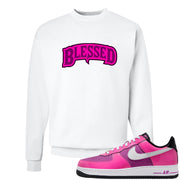 Las Vegas AF1s Crewneck Sweatshirt | Blessed Arch, White