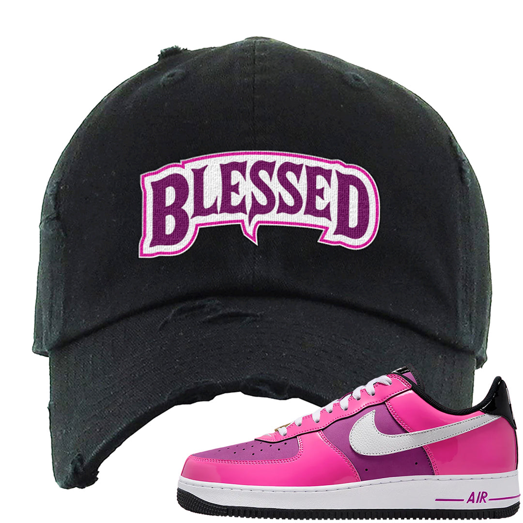 Las Vegas AF1s Distressed Dad Hat | Blessed Arch, Black