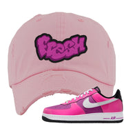 Las Vegas AF1s Distressed Dad Hat | Fresh, Light Pink