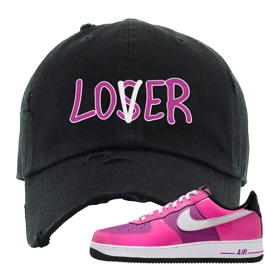 Las Vegas AF1s Distressed Dad Hat | Lover, Black