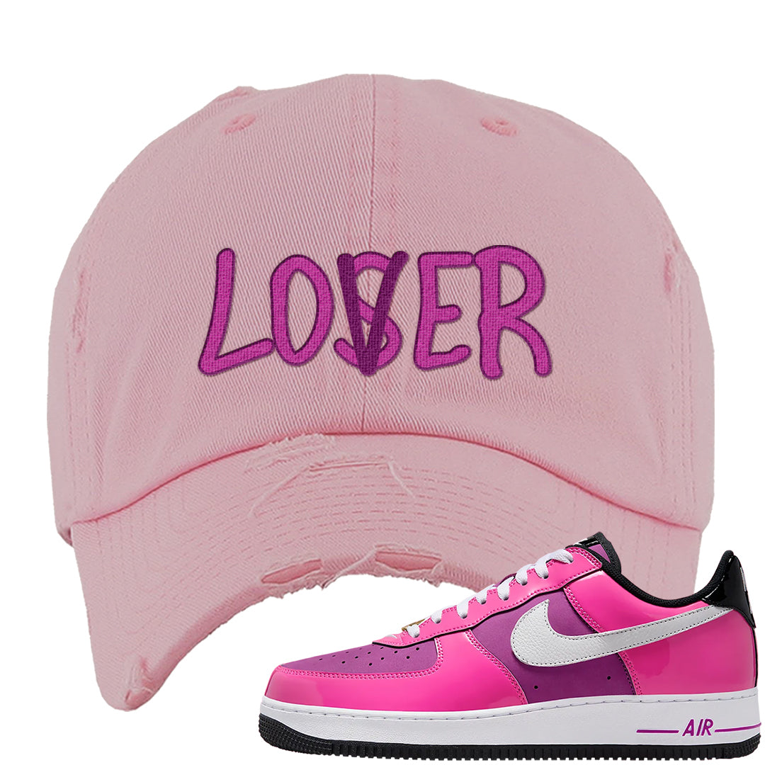 Las Vegas AF1s Distressed Dad Hat | Lover, Light Pink