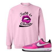 Las Vegas AF1s Crewneck Sweatshirt | Talk Lips, Light Pink