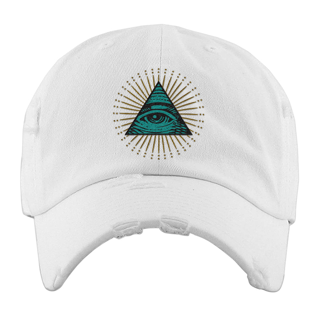 Patchwork AF 1s Distressed Dad Hat | All Seeing Eye, White